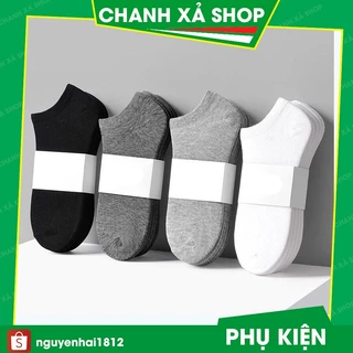 Tất vớ ngắn nam nữ cổ thấp  4 màu trơn chống hôi chân thời trang cap cấp [Tất]