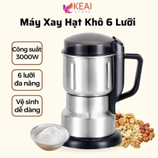 Máy Xay Hạt Ngũ Cốc Khô, Máy Xay Gia Vị Lưỡi Dao 6 Cánh Nghiền Mịn Các Loại Hạt Siêu Tiện Dụng