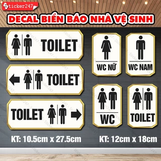 Biển Báo Nhà Vệ Sinh 🌈𝑭𝒓𝒆𝒆𝒔𝒉𝒊𝒑 Decal Bảng Toilet, WC - Sticker Decor Nhà Vệ Sinh Dán Kính, Tường, Gạch Men, Gỗ