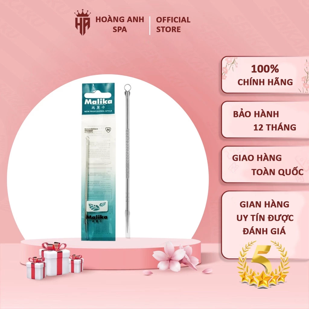 Que Nặn Mụn Malika Thép 304 Không Rỉ (Siêu Sịn, Bền, Đẹp)