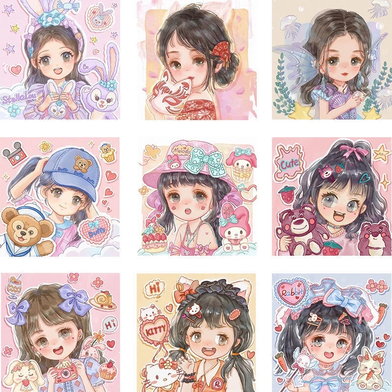 Tranh gắn đá 5D Chibi 30x30, tranh đính đá treo tường, trang trí phòng ngủ, phòng khách, quà tặng Handmade tự làm