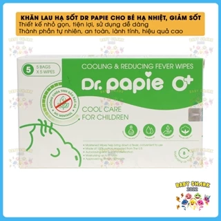 Khăn Lau Hạ Sốt 0+ Dr Papie Cho Bé Hạ Nhiệt Giảm Sốt (Hộp 25 Chiếc)