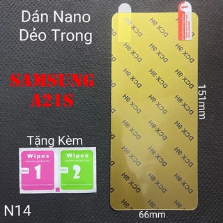 (N14)Miếng Dán Màn Hình Siêu Mỏng Dẻo Nano Cường Lực DCX-9H Samsung A21s