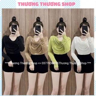 Áo Thun Dài Tay CropTop CỔ ĐỔ SIÊU HOT, (LOẠI 1) chất thun co giãn form sang xịn, Thời Trang Nữ // Thương Thương Shop.