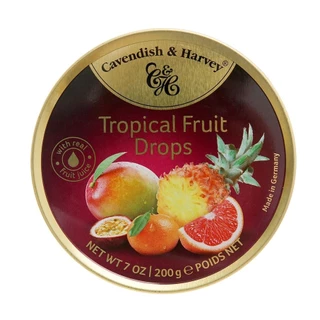 Kẹo Hộp Thiếc Đức Cavendish Harvey Hương Trái Cây Nhiệt Đới Tropical Fruit (Hộp 200g)