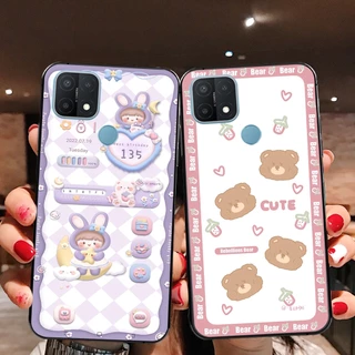 Ốp lưng Oppo A15 / A15s gấu xanh đỏ ốp gấu cute bo viền