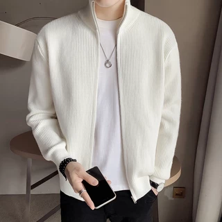 Áo Khoác Cardigan Cổ Đứng Phong Cách Hàn Quốc Thời Trang Thu Đông 2022 Cho Nam