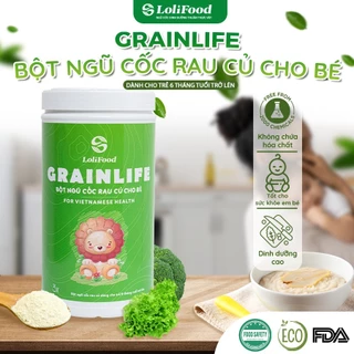 Bột Ăn Dặm Cho Bé 6 Tháng bột rau củ cho bé ăn dặm LoliFood 400g Ngũ Cốc Rau Củ Giàu Chất Xơ Và Dinh Dưỡng Nhanh Lớn