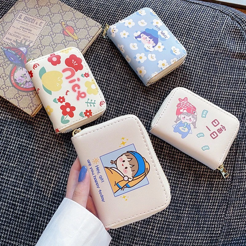 Ví Nhỏ Nhiều Ngăn Cute Cho Bạn Gái Treo Balo Treo Chìa Khóa(Loại Khóa Kéo)