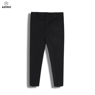 Quần âu nam hàn quốc màu đen sạn ADINO vải rayon dày không bai xù dáng slimfit công sở ống đứng hơi côn QA143