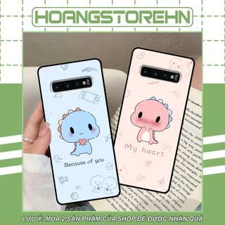 Ốp lưng Samsung S10 / S10 5G / S10 Plus / S10+ in hình in couple khủng long chibi cute dễ thương