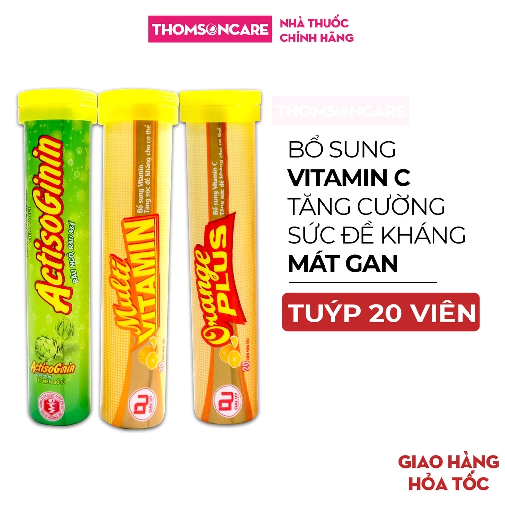 C sủi Đại Uy tăng cường sức đề kháng, c xủi bổ sung vitamin C, giảm mệt mỏi, cê xủi mát gan - Tuýp 20 viên