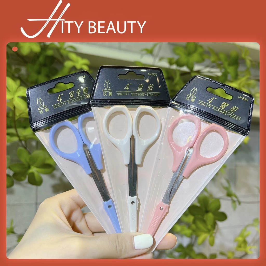 Kéo cắt mi đầu cong, thẳng, bầu Makeup chuyên nghiệp cắt tỉa lông mi, cao cấp bằng thép siêu bền an toàn - Hity Beauty