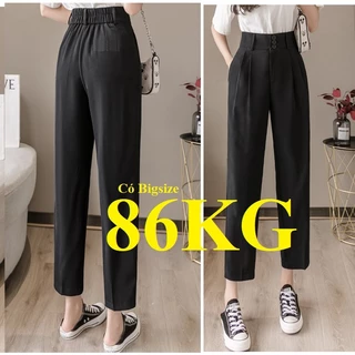 Quần Baggy Lưng Cao 8cm 3 Cúc, Đằng Sau là Lưng Chun giúp Vận Động Thoải mái kể cả Bụng Lớn, Chất Vải Tuyết Mưa Chuẩn