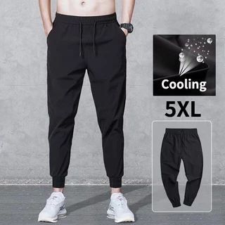 Quần Jogger Thể Thao Bằng Lụa Poly Co Giãn Cỡ Lớn 5XL plus Thời Trang Cho Nam Và Nữ