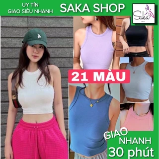 Áo ba lỗ croptop trơn màu nữ thun dày phong cách ulzzang nhiều màu