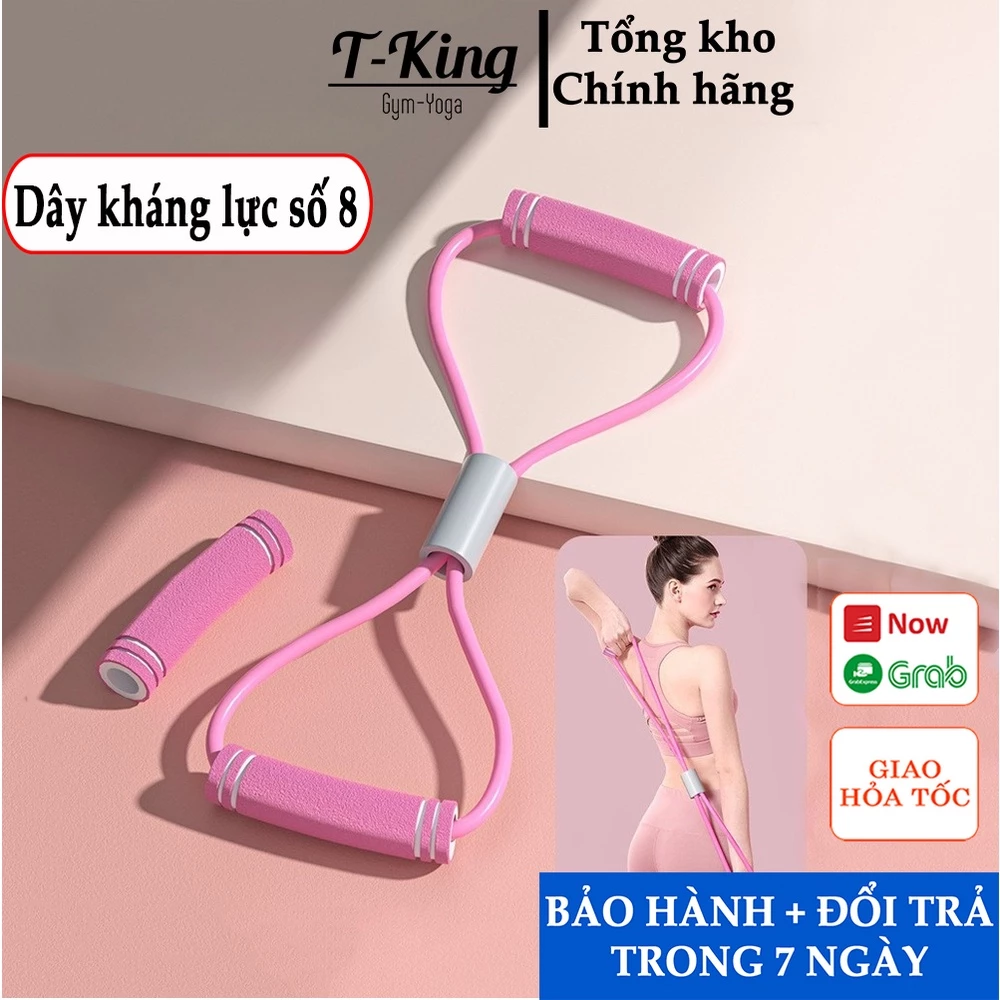 Dây Kéo Tập Gym, Dây Đàn Hồi Tập Tay Vai Dây Kháng Lực Tập Gym Hình Số 8 Dành Cho Nam Nữ