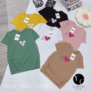 Áo thun thái nữ from vừa cổ tròn chất thun cotton thái mịn, mát, co dãn tốt, nhiều màu bao đẹp YOHOMI mã A019 dưới 60kg