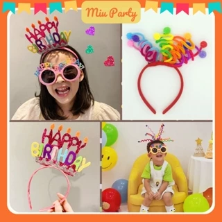 Cài Tóc Sinh Nhật, Bờm HAPPY BIRTHDAY, Tua Rua Nhiều Màu Sặc Sỡ Phụ Kiện Sinh Nhật - Miu Party