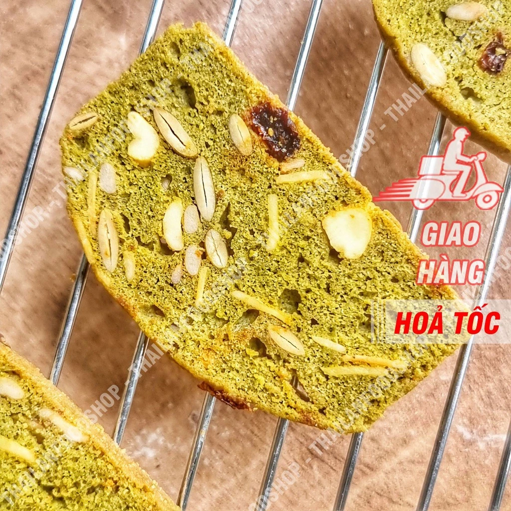 Bánh Biscotti Nguyên Cám Ngủ Cốc Vị Trà Xanh - Lon 320gr