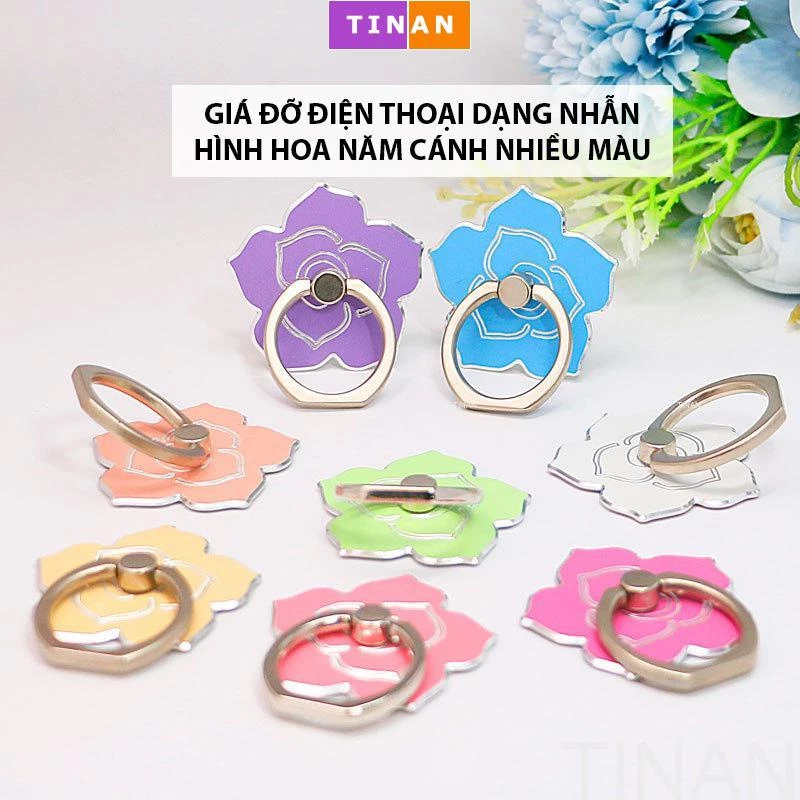 Giá Đỡ Điện Thoại Hình Hoa Năm Cánh, Giá Đỡ Dạng Nhẫn Đa Chức Năng Cho Điện Thoại Di Động