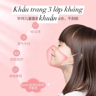 KHẨU TRANG CHO BÉ CAREION 3 LỚP KHÁNG KHUẨN