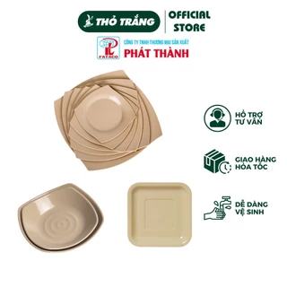 Dĩa vuông màu nâu nhựa melamine cao cấp Fataco Việt Nam