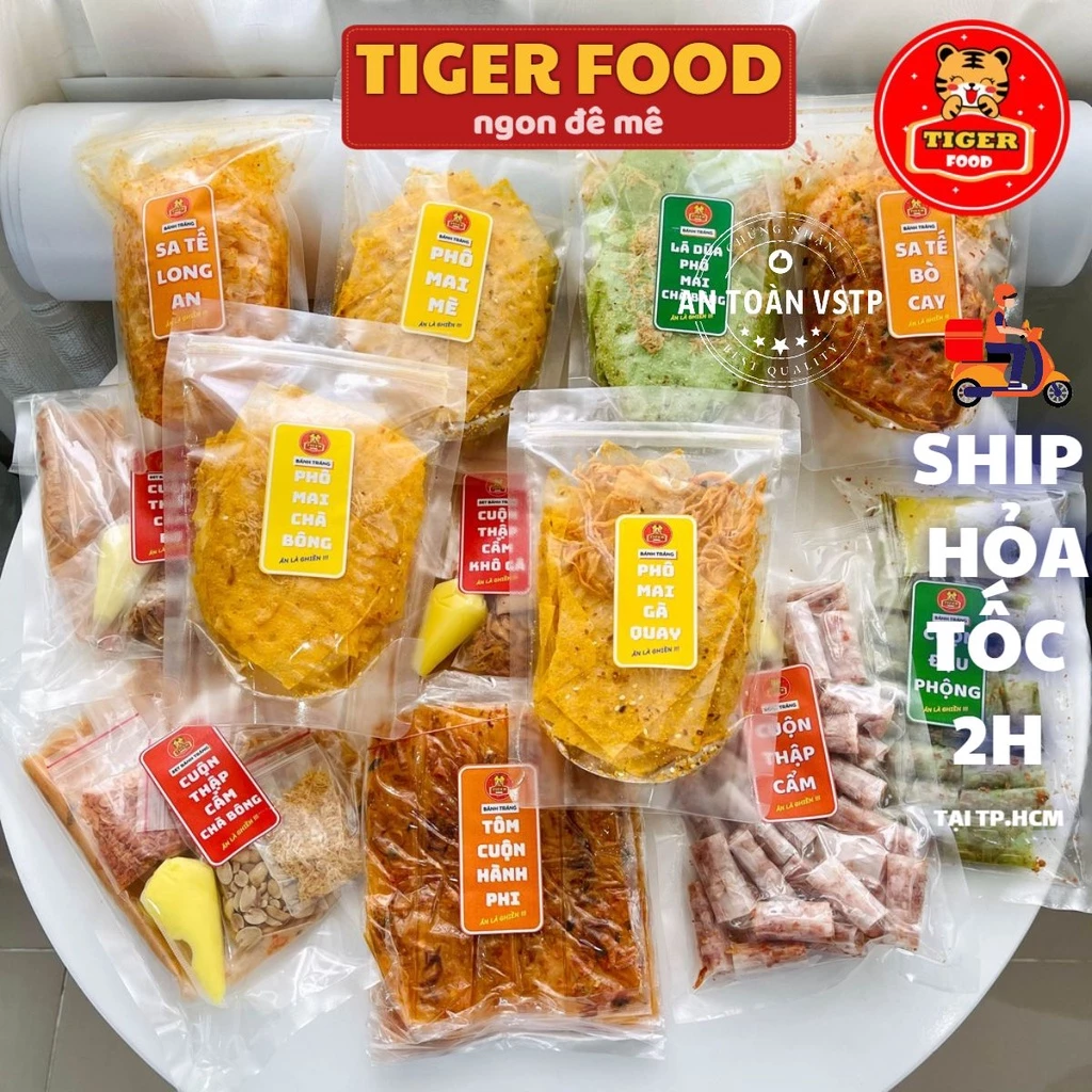 Bánh Tráng 20 vị SIÊU NGON 💖TIGER FOOD💖 Bánh tráng bơ -Phô mai - Sa tế - Cuộn thập cẩm -Lá dứa - Ăn là ghiền- Đồ ăn vặt