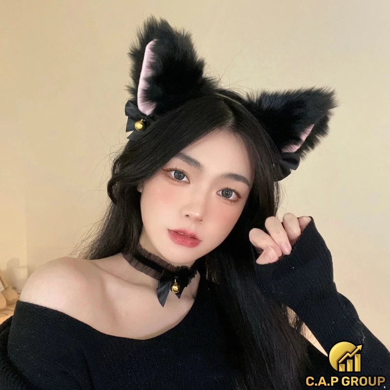 Bờm tóc nữ tai Mèo cute cosplay Miêu nữ xinh dễ thương Hàn Quốc