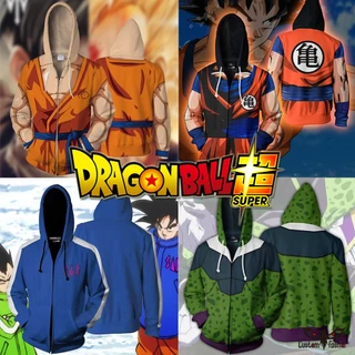 Áo Khoác Hoodie Có Khóa Kéo In Hình Goku Dragon Ball 3D Diy Thời Trang Thường Ngày Dành Cho Nam Nữ