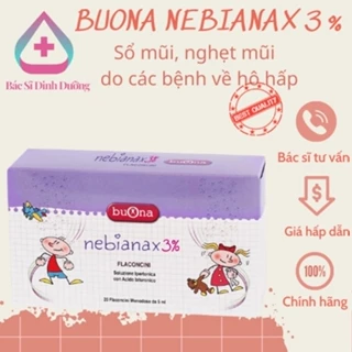 [Chính Hãng ]Buona Nebial/ Nebianax 3% Flaconcini, Dung Dịch Nhỏ Mũi Giảm Sổ Mũi, Nghẹt Mũi - Hộp 20 Ống