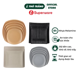 Dĩa nhựa nhám vuông cao cấp Srithai Superware Thái Lan đa dạng mẫu mã, màu sắc