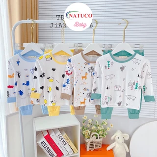 [Bé 8-27kg] Bộ Dài Tay Minky Mom Vải Thun lạnh, Áo In Động Vật Phối Quần Màu Cho Bé Gái, Bé Trai 0-7 Tuổi - TD-IN83