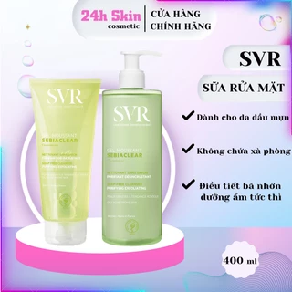 Gel rửa mặt SVR không xà phòng, làm sạch và loại bỏ tế bào da chết Sebiaclear