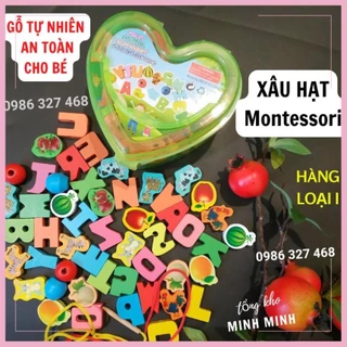 [ SỈ ] Đồ chơi trí tuệ Montessori - Đồ chơi Xâu Hạt Gỗ Hộp Trái Tim Rèn Luyện Sự kiên nhẫn và Khéo Léo của đôi tay