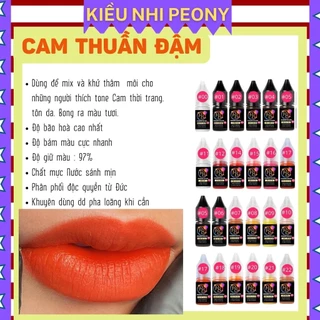 Mực phun xăm Hữu Cơ, CAM THUẦN và 20 màu Mực Nước phun xăm Thẩm Mỹ