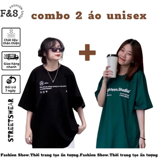 COMBO 2 áo thun tay lỡ form rộng sadtagram tee và eighteen studio