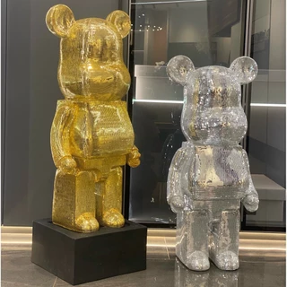 Gấu BearBrick-Mô hình tượng gấu BearBrick đính kim sa-Bụng phệ-80CM-decor trang trí nhà cửa,sang chảnh-đẹp,giá rẻ