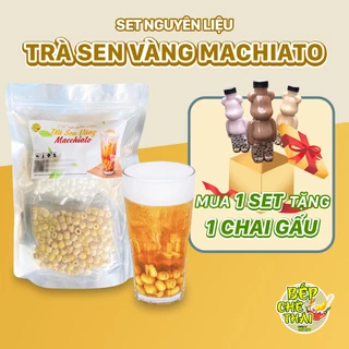 Trà Sen Vàng Macchiato Cao Cấp (20-25 LY) Nấu Tại Nhà - Tặng Kèm Dưỡng Nấu Đơn Giản - Bếp Chè Thái