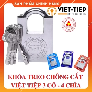 Khóa treo cửa chống cắt Việt Tiệp - Chìa thay đổi góc - Chống cắt 01402 / 01502 / 01602 - Màu ghi xám