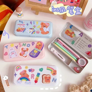 Hộp Bút Nhựa Trơn Pencil Box Dễ Thương Đa Năng Cho Học Sinh Nhân Viên Văn Phòng