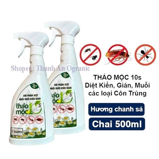 [ 2 Chai] Bình Xịt Diệt Ruồi, Muỗi, Kiến, Gián, Mối (Diệt côn trùng) - Thảo Mộc 10s Sinh Học 500ml