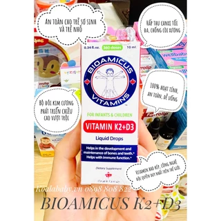 BioAmicus Vitamin D3K2MK7 tăng cường hấp thu Canxi cho bé Hỗ trợ phát triển xương răng Lọ 10ml