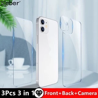 Kính Cường Lực Trước + Sau 3 Trong 1 Bảo Vệ Toàn Diện Cho iPhone 12 13 Pro 11 Pro Max