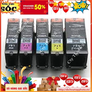 Mực chính hãng bóc máy 750 751 bóc máy in màu A3 Canon Pixma IX6770, IX6870 chất lượng INECO