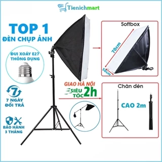 Bộ đèn studio chụp ảnh, quay phim, Livestream chuyên nghiệp, cao 2m softbox 50x70cm