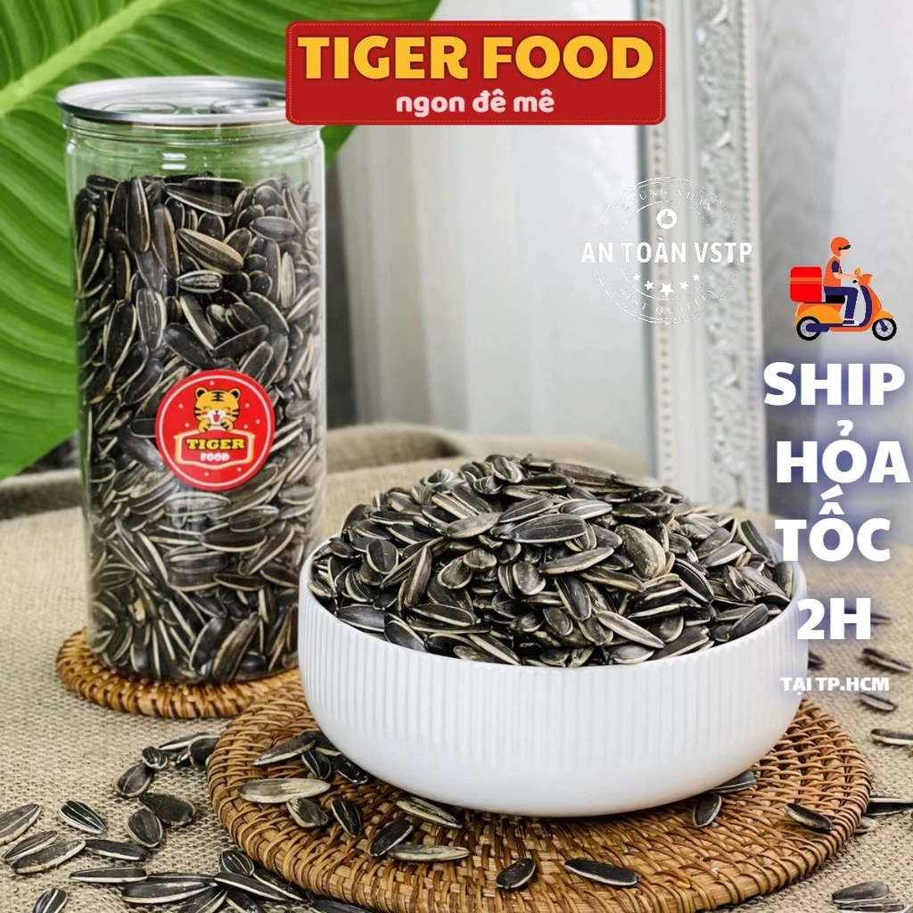Hạt hướng dương 300g loại 1 TIGER FOOD Hạt hướng dương rang muối vị mộc - Quà tết 2023