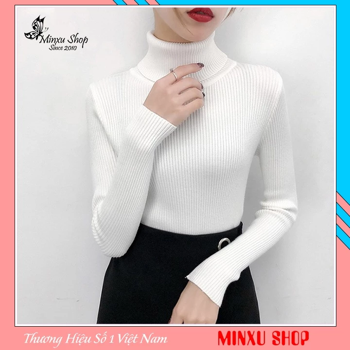 Áo Len Nữ Cổ Lọ Dài Tay Hàng Quảng Châu Cao Câp Minxu Shop LEN07