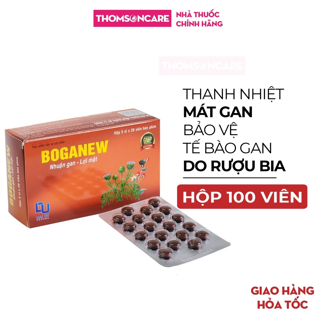 Bổ gan Bogannew Đại Uy - giúp bổ gan, lợi mật, tăng cường chức năng gan - Từ cà gai leo, actiso, hộp 100 viên