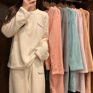 [ order] Bộ ngủ pijama lông cừu mềm mịn ấm áp siêu dày mùa đông, hàng loại 1 có size